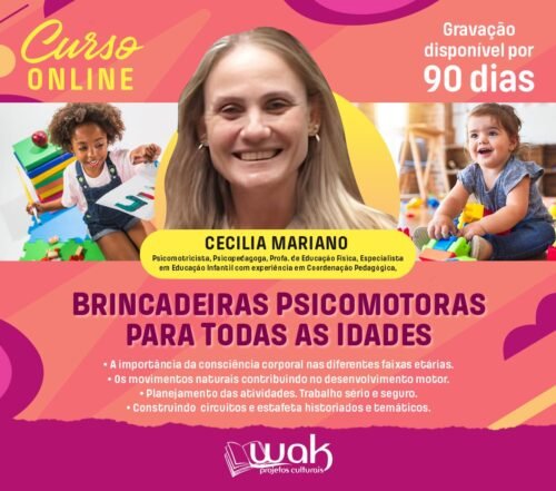 Curso On-line Gravado 257: Brincadeiras Psicomotoras Para Todas as Idades - Cecília Mariano