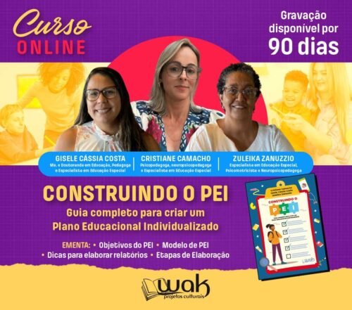 Curso On-line Gravado 255: Construindo o PEI – Guia completo Para Criar um Plano Educacional Individualizado