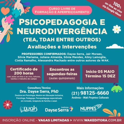 Curso Formação On-line: Psicopedagogia e Neurodivergência (tea, tdah entre outros ) - Avaliações e Intervenções - Dayse Serra