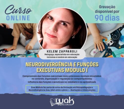 Curso on-line Gravado 261: Neurodivergência e Funções Executivas Módulo I - Kelem Zapparoli