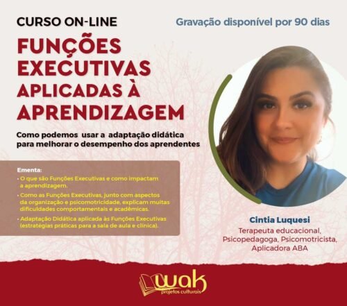 Curso On-line Gravado 289: Funções Executivas Aplicadas à Aprendizagem - Cintia Luquesi